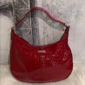 Cole Haan glossy Red leather hobo purse